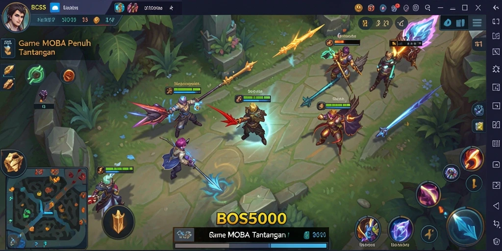 Tangkap momen seru di pertempuran MOBA BOS5000.