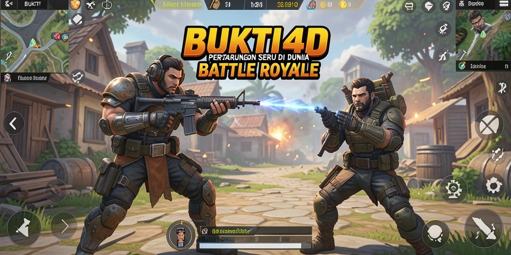 Tampilan gameplay seru dalam BUKTI4D dengan aksi Battle Royale yang intens.