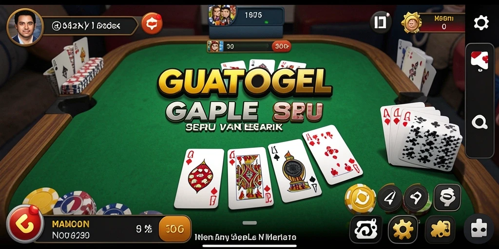 Tampilan gameplay seru GUATOGEL dalam aksi Gaple.