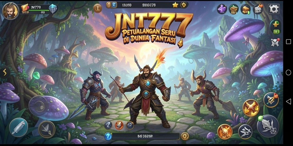 Tampilan gameplay <strong>JNT777</strong> menampilkan karakter menjelajahi dunia fantastis.