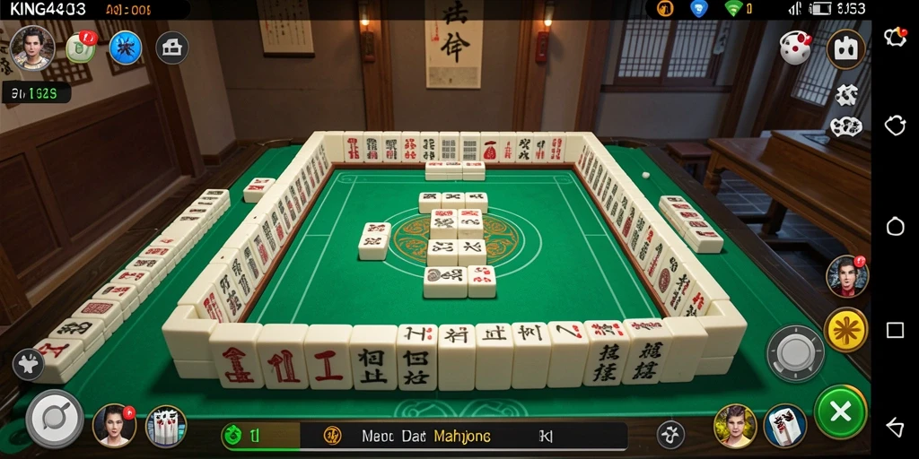 Tampilan gameplay KING403 yang menarik dengan elemen Mahjong klasik.