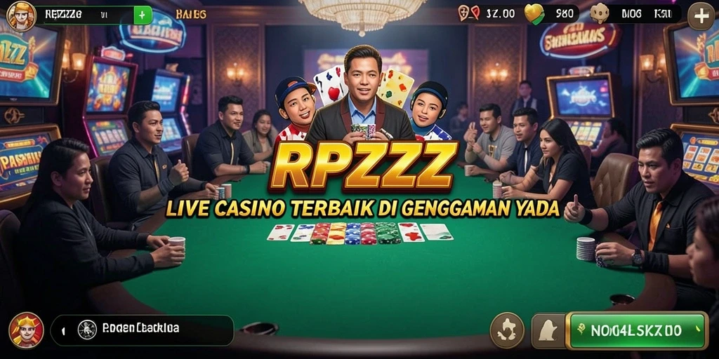 Tangkapan layar menunjukkan suasana seru permainan Live Casino di RPZZZ.