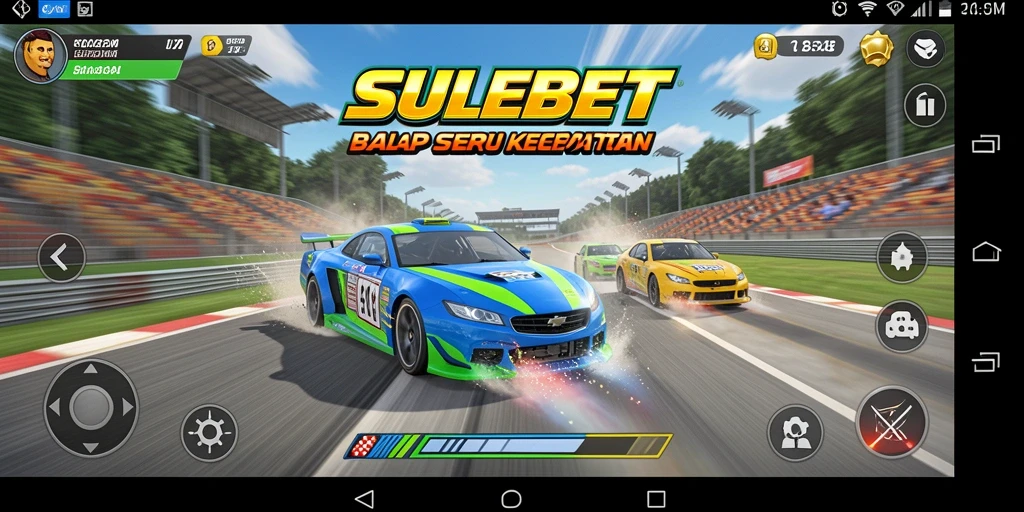Tampilan gameplay balap yang mendebarkan dan penuh aksi.